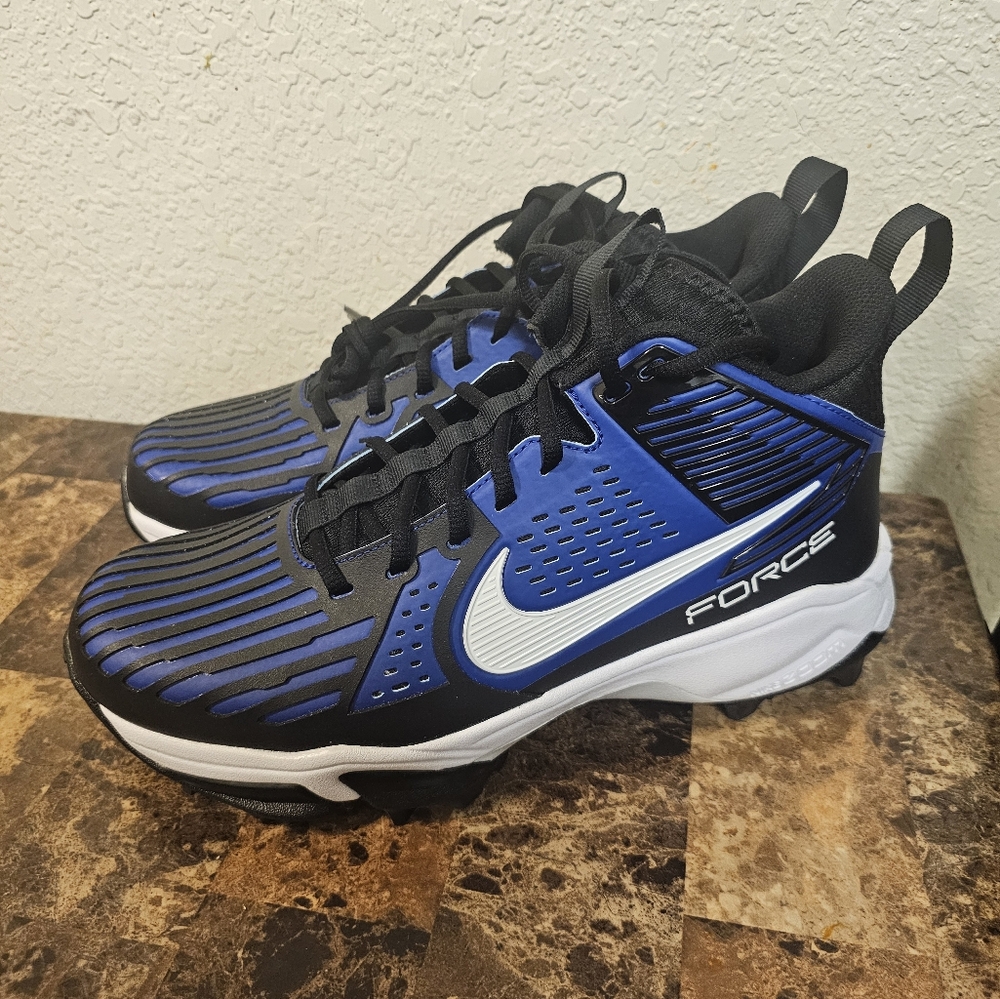 Nike Force Savage Pro 3 Shark Black Blue Football Cleats FJ8163-001 Mens Sz 11